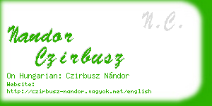 nandor czirbusz business card